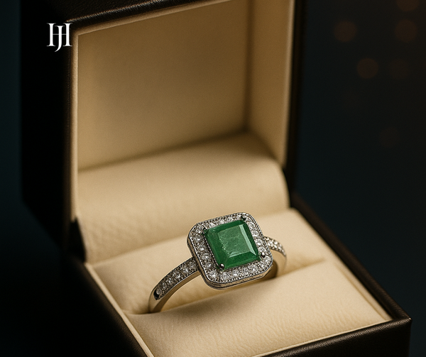 Elegant Emerald Ring | Luxury Silver Jewelry