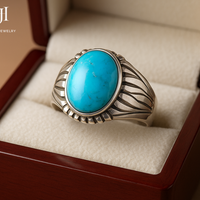 Men’s Sterling Silver Ring with Carnelian Gemstone