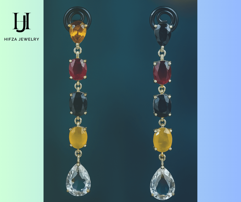 Elegant Gemstone Earrings – Timeless Style & Natural Beauty – Buy Online | Hifza Jewelers