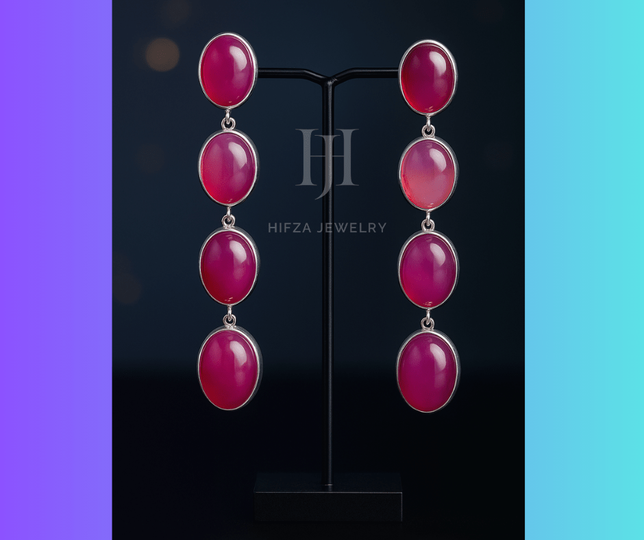 Elegant Gemstone Earrings – Timeless Style & Natural Beauty – Buy Online | Hifza Jewelers